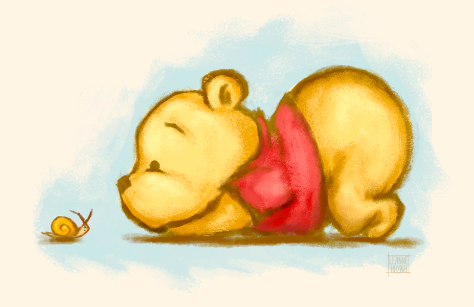 927x600 Baby Pooh The Art Of Leanne Huynh - Pooh Painting