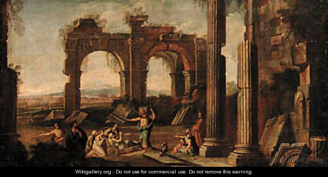 640x347 A Capriccio Of Classical Ruins With Christ - Pool Of Bethesda Painting