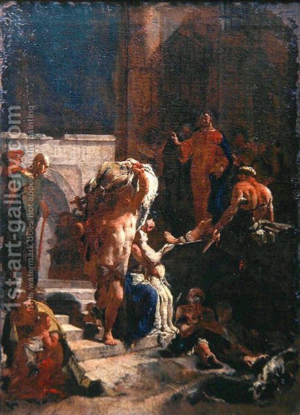 434x600 Healing Of A Sick Man - Pool Of Bethesda Painting