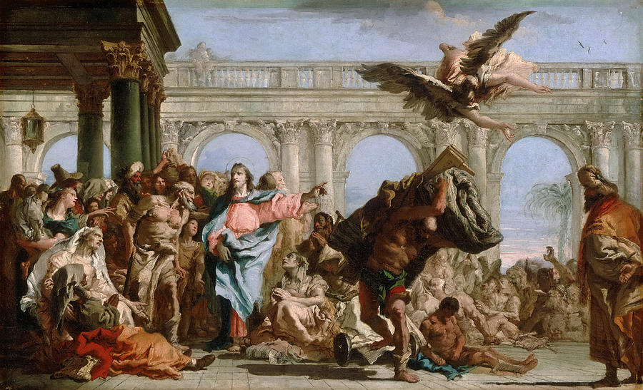 900x547 The Miracle Of The Pool Of Bethesda Painting By Giovanni Domenico - Pool Of Bethesda Painting