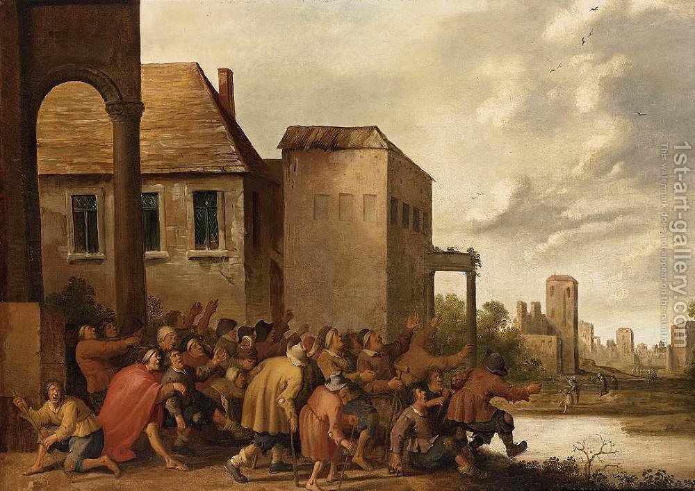 1000x707 The Pool Of Bethesda 1645 Joost Cornelisz. Droochsloot - Pool Of Bethesda Painting