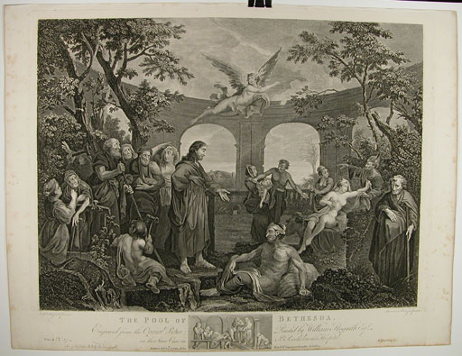 512x395 The Pool Of Bethesda By William Hogarth - Pool Of Bethesda Painting