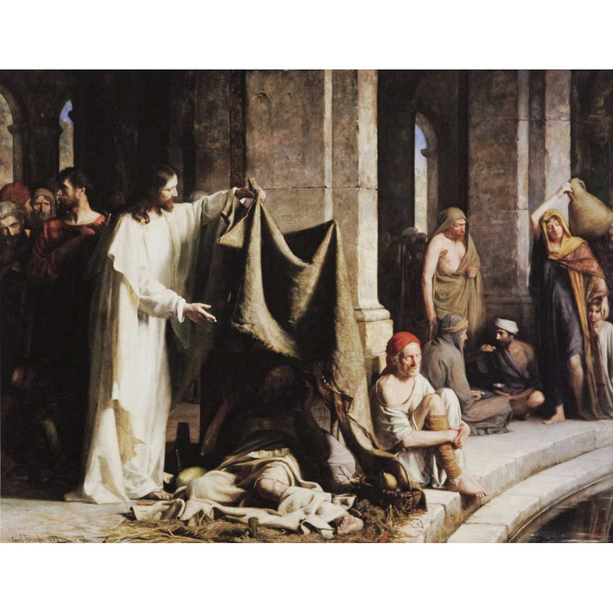 1236x1236 Christ Healing The Sick - Pool Of Bethesda Painting