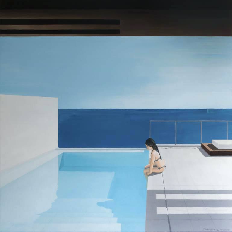 770x770 Pool Painting Art Artist Painting House With Pool Art Pool - Pool Painting