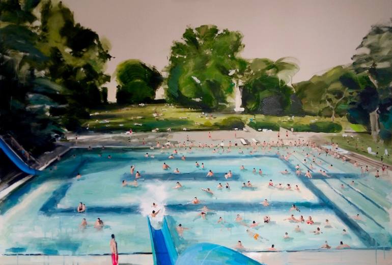 770x521 Saatchi Art Swimming Pool Painting By Sanja Milenkovic - Pool Painting