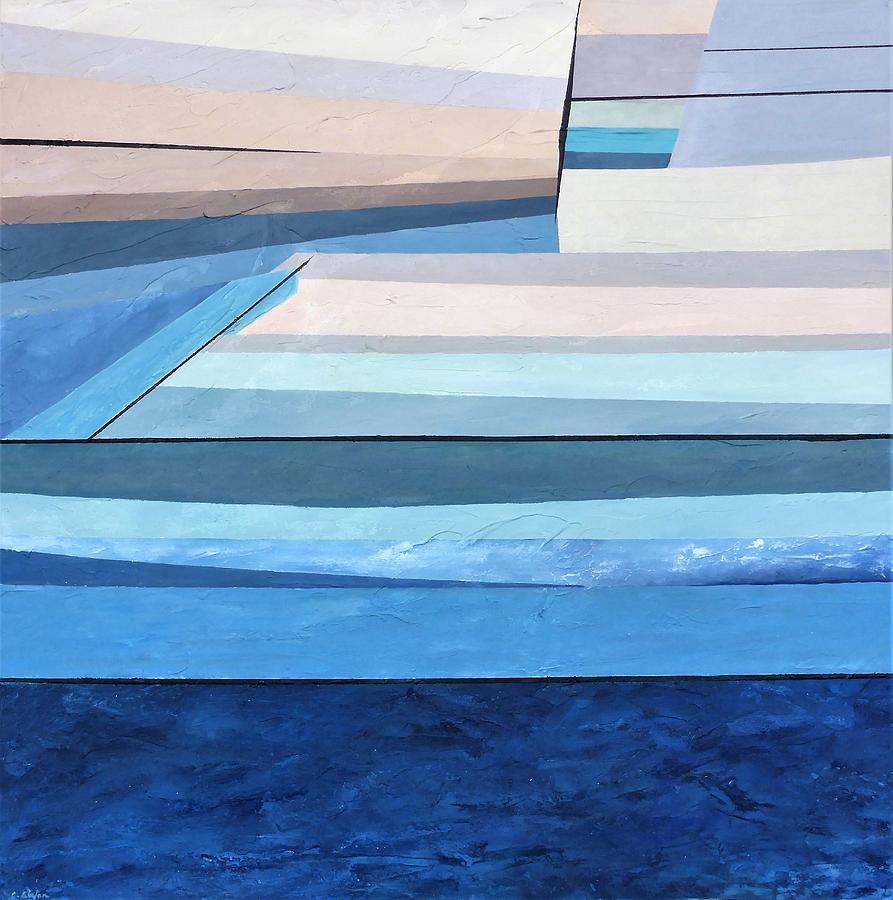 893x900 Abstract Swimming Pool Painting By Cristina Stefan - Pool Painting