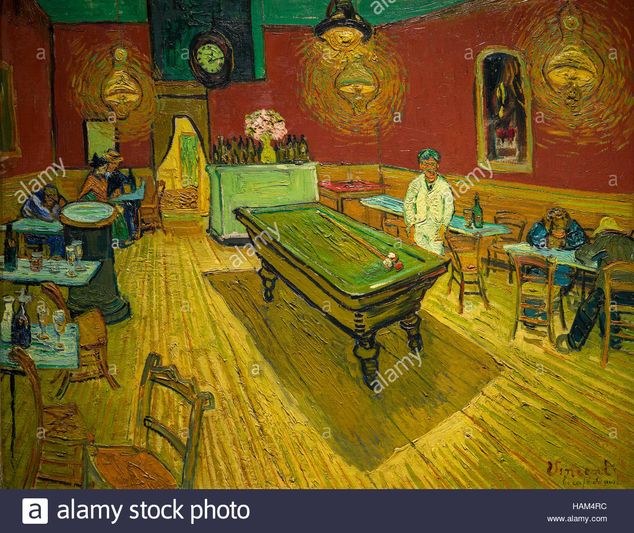 1300x1093 Night Cafe With Pool Table Stock Photos Amp Night Cafe With Pool - Pool Table Painting