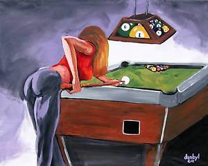 300x239 Pool Table Original Art Painting Dan Byl Fantasy Modern - Pool Table Painting