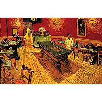 350x350 Buyartforless Night Cafe Pool Table Vincent Van Gogh - Pool Table Painting