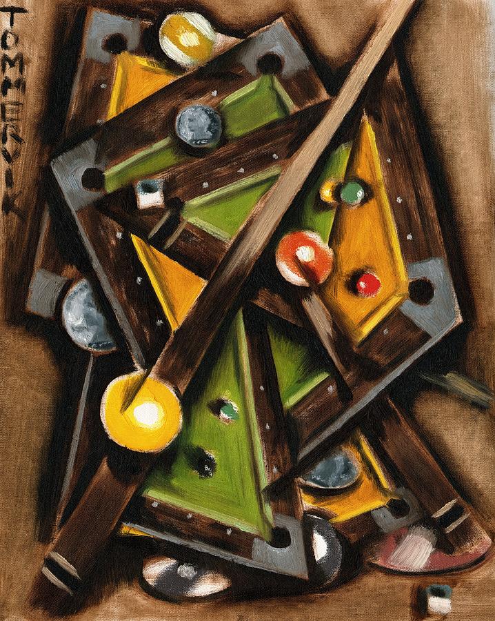 718x900 Tommervik Abstract Cubism Pool Table Art Print Painting By Tommervik - Pool Table Painting