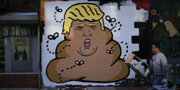 628x314 Painting Of Donald Trump As A Pile Of Poop By Street Artist - Poop Painting