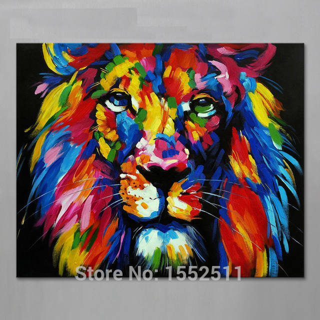 640x640 Online Shop Animal Lion Painting On Canvas Acrylic Painting Wall - Pop Art Acrylic Painting
