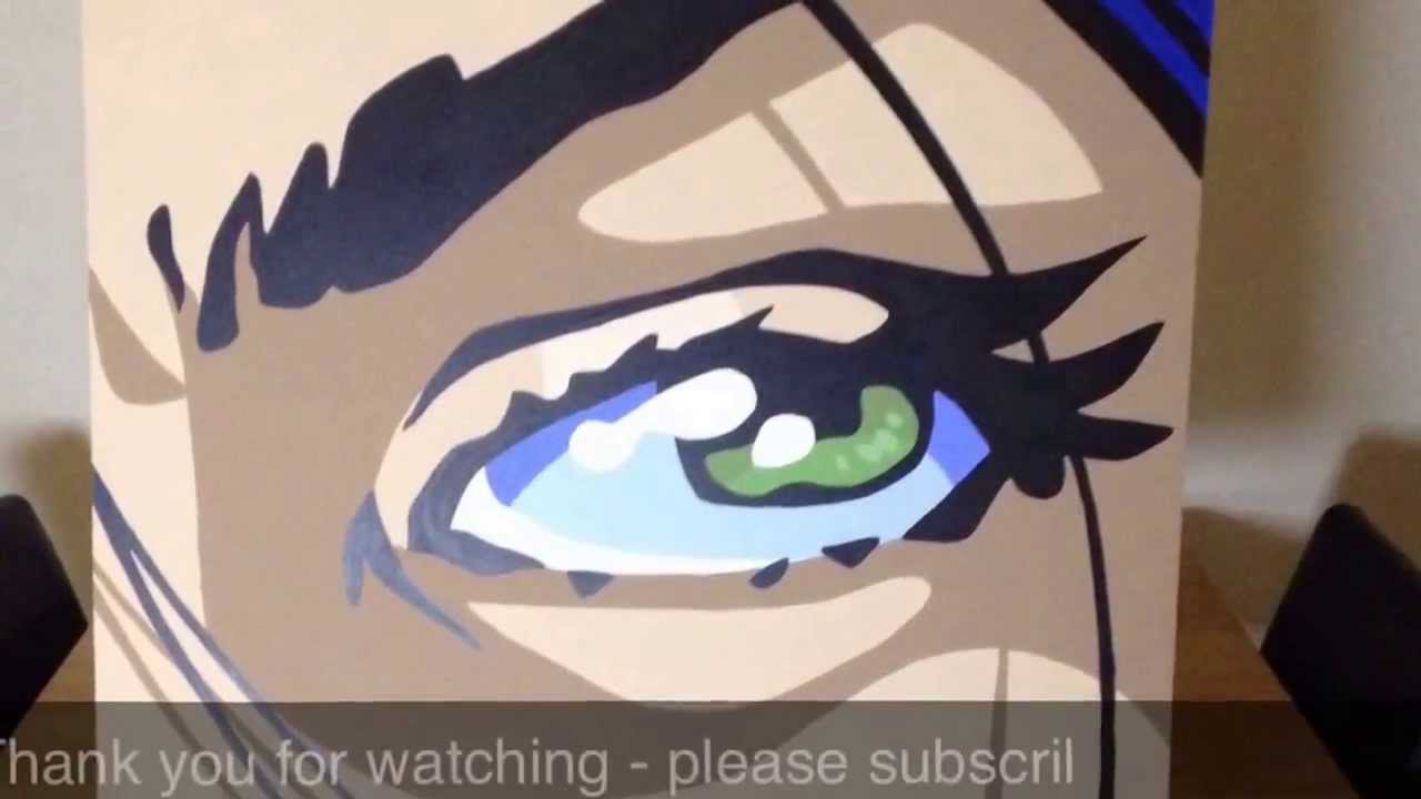 1280x720 Anime Girl Pop Art Speed Painting In Acrylic Approx Size 72cm X - Pop Art Acrylic Painting