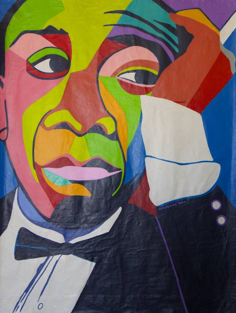 770x1021 Saatchi Art Pop Art Color Portrait Louis Armstrong Acrylic Banner - Pop Art Acrylic Painting