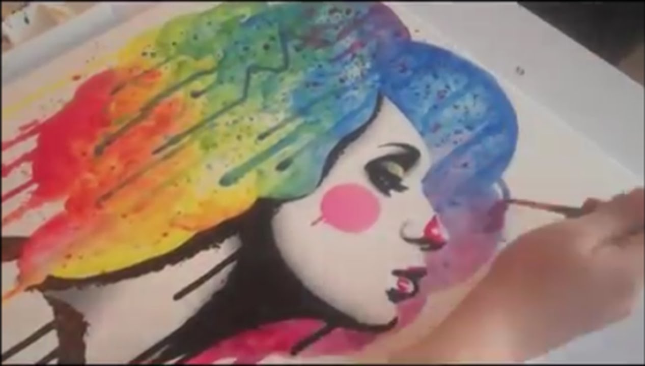 1267x720 Speed Painting Time Lapse Masked 2 By Carissa Rose Acrylic Paint - Pop Art Acrylic Painting
