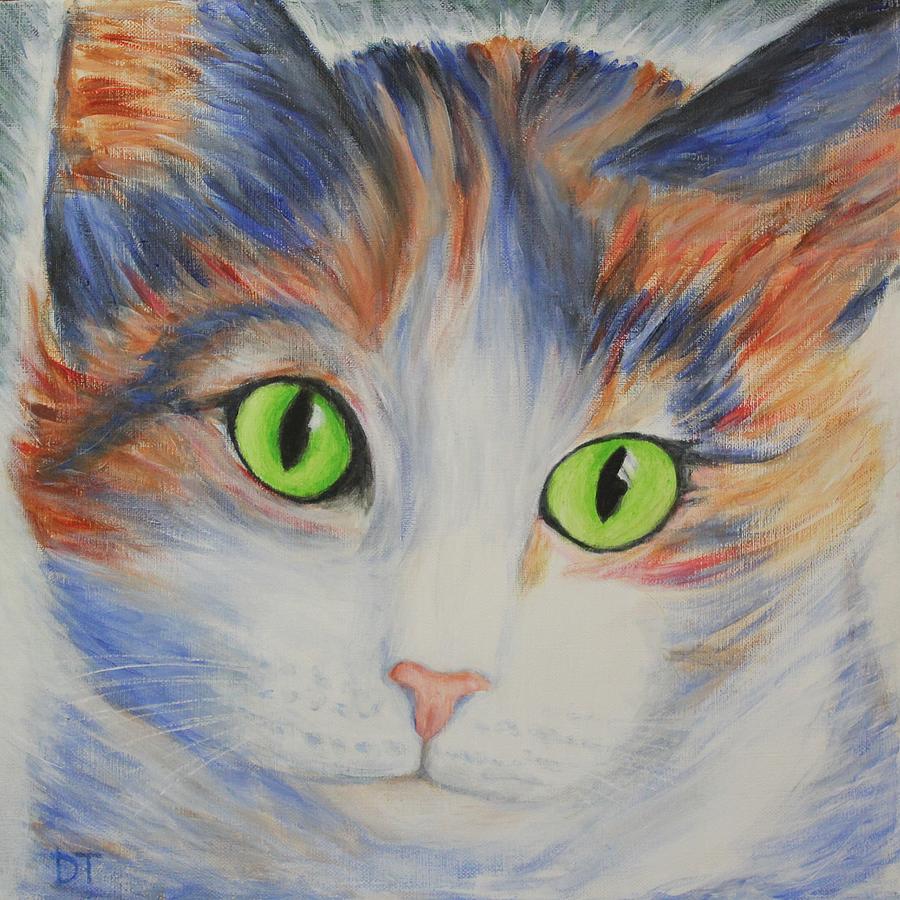 900x900 Pop Art Cat Painting By Dmitrii Taganov - Pop Art Cat Painting