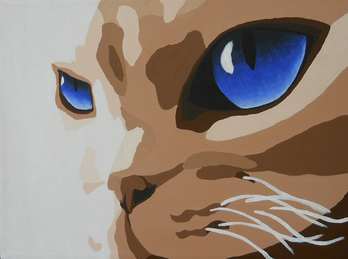 500x372 Pop Art Cat By Mothquake - Pop Art Cat Painting