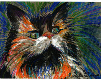 340x270 Tabby Cat Portrait Drawing Cat Pop Art Painting Cat - Pop Art Cat Painting
