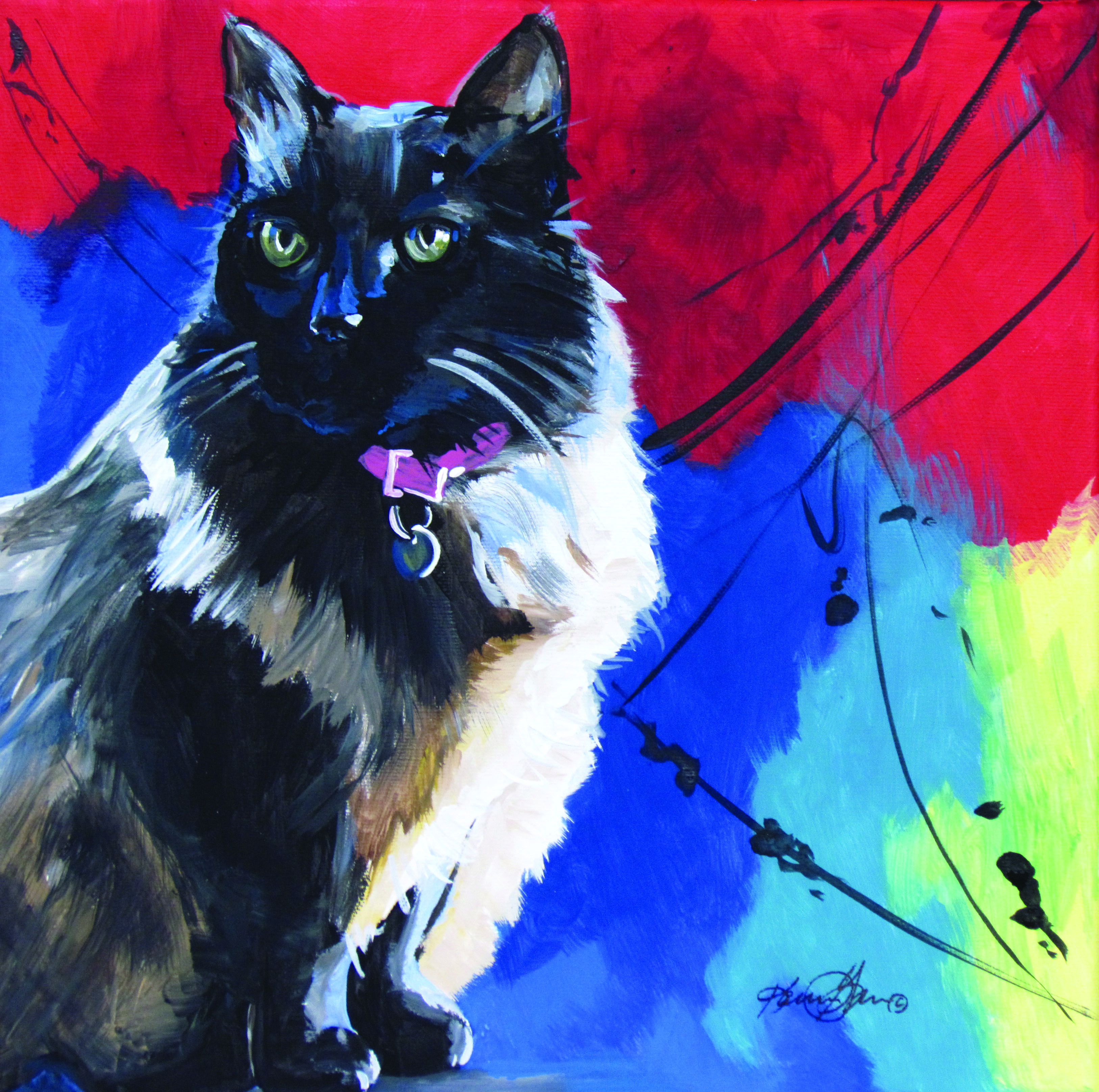 3252x3232 Kitty Cat Pop Art. Reproductions Available. - Pop Art Cat Painting