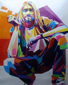 240x300 Kurt Cobain, Pop Art Oil Painting On Canvas, Musical Nirvana Ebay - Pop Art Oil Painting