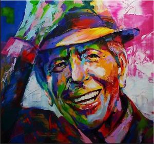 300x282 Leonard Cohen Portrait Pop Art Oil Painting On Canvas Wall Decor - Pop Art Oil Painting