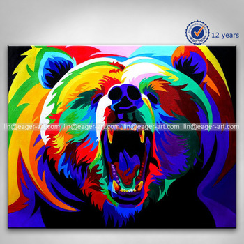 350x350 Wholesale High Quality Pop Art Animal Bear Oil Painting - Pop Art Oil Painting