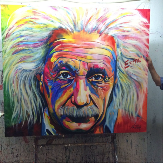 538x538 Albert Einstein Pop Art Oil Painting X Bella Casa - Pop Art Oil Painting