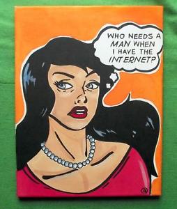 254x300 Erotic Original Pop Art Oil Painting By Terry P Wylde Internet - Pop Art Oil Painting