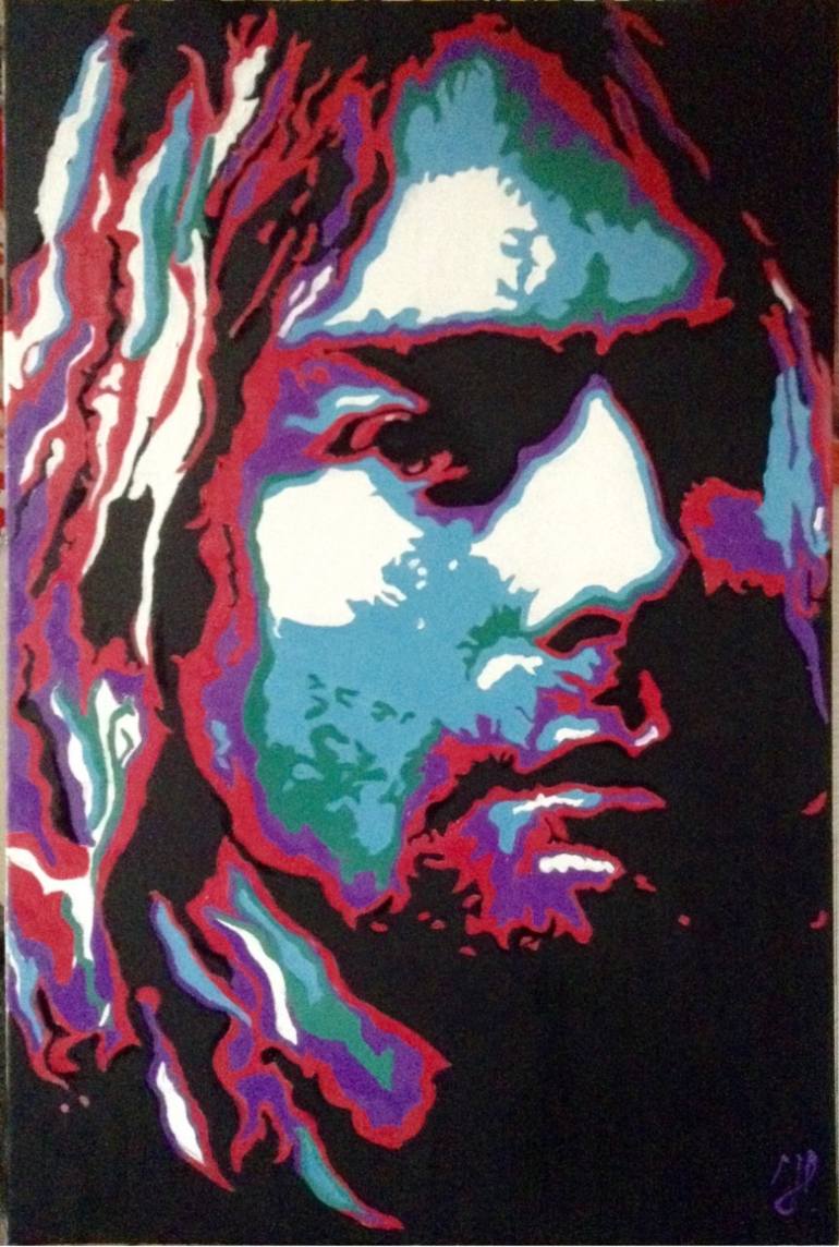 770x1144 Saatchi Art Pop Art Portrait Kurt Cobain Painting By Hans Veltman - Pop Art Painting