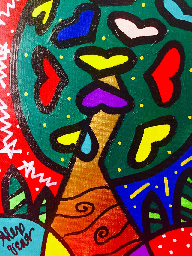 640x853 Tree Of Life, Original Pop Art Painting - Pop Art Painting