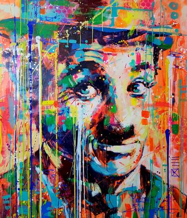 375x437 Original Abstract Pop Culturecelebrity Spray Paint Paintings - Pop Culture Painting