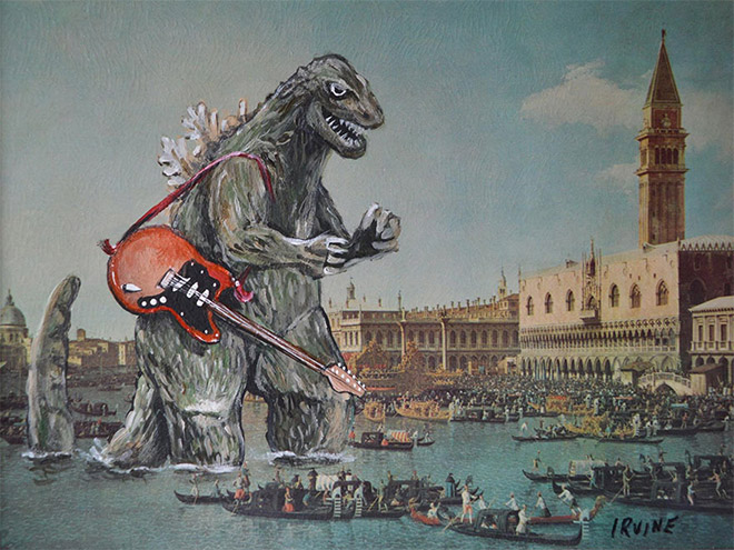 660x495 Artist Adds Pop Culture Icons To Thrift Store Paintings - Pop Culture Painting