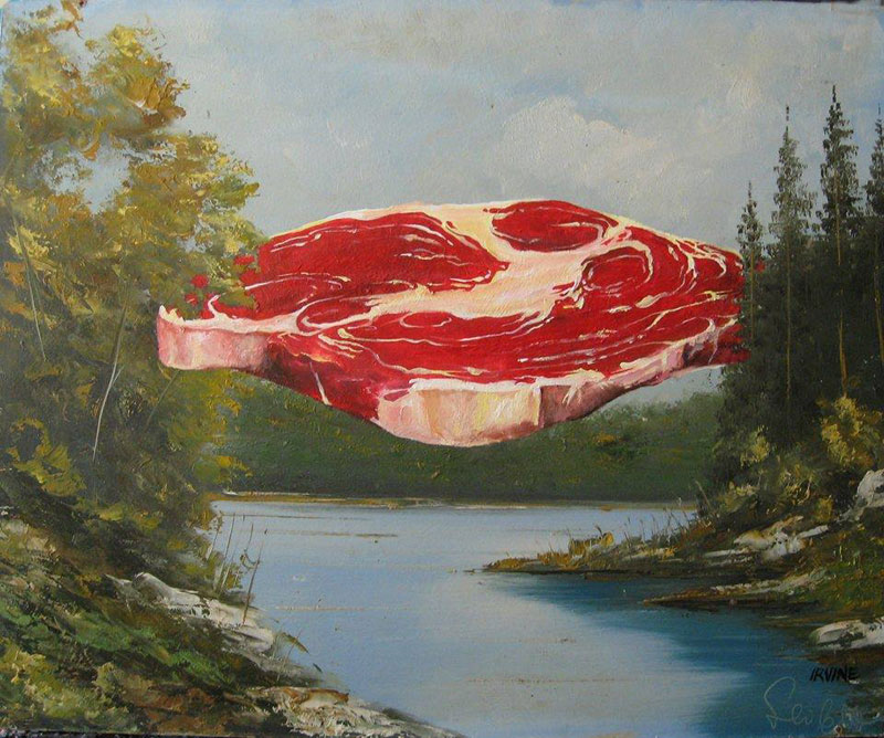 800x668 Artist Takes Old Thrift Store Paintings And Adds Pop Culture - Pop Culture Painting