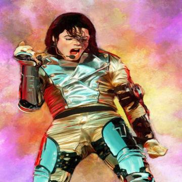 360x360 Handpainted Celebrity Michael Jackson,singer And Dancer,pop Art - Pop Painting