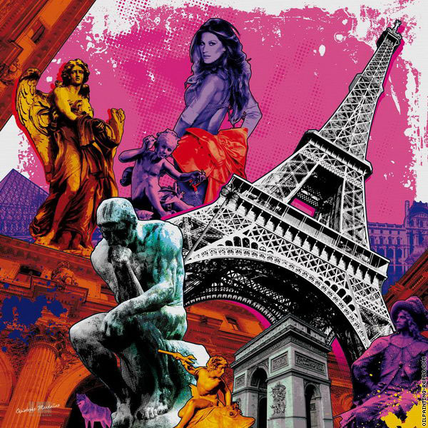 600x600 Oil Painting Reproduction Of Paris (Pop Art) - Pop Painting