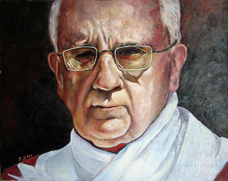 900x714 Pope Francis Painting By Jian Shi - Pope Francis Painting