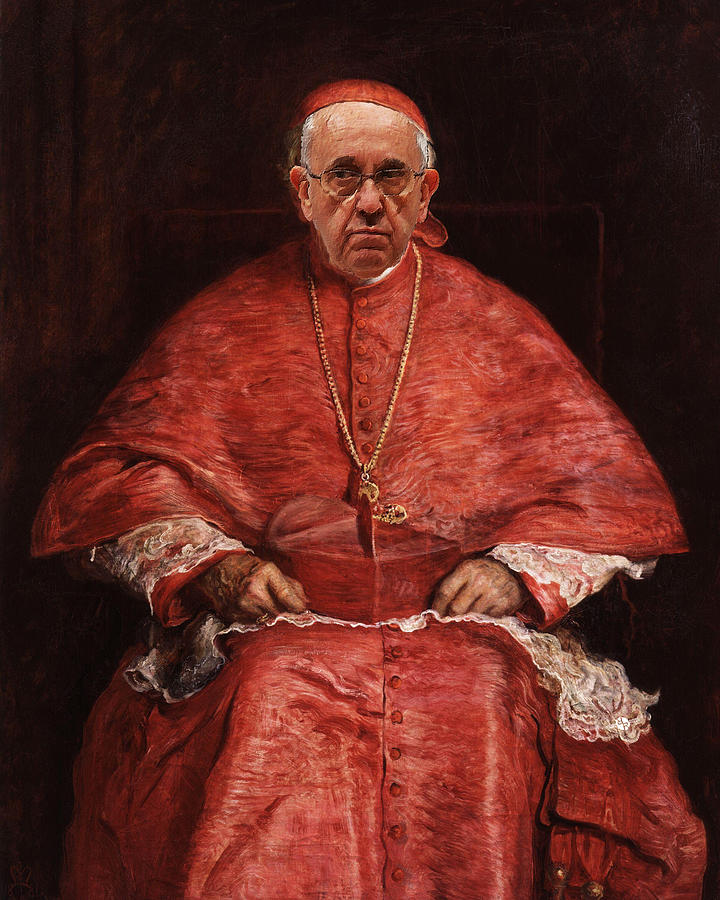 720x900 Pope Francis Renaissance Man Classic Treatment Painting By Tony Rubino - Pope Francis Painting