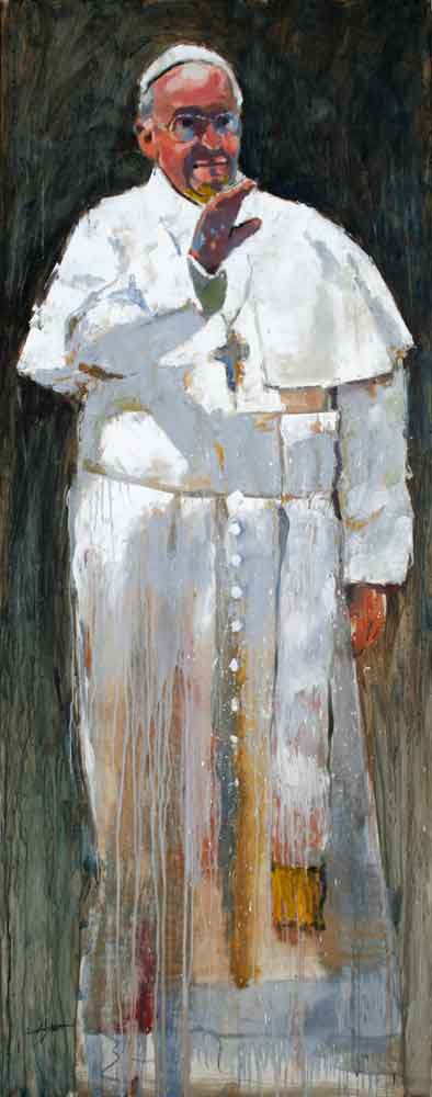 394x1000 Pope Francis By Hyatt Moore - Pope Francis Painting
