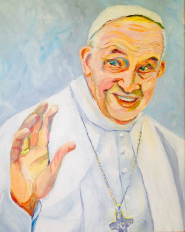 770x963 Saatchi Art Pope Francis Peace Painting By Doris Turner - Pope Francis Painting