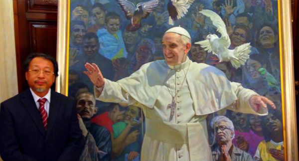 600x323 How A Chinese Propaganda Artist Painted The Pope - Pope Francis Painting