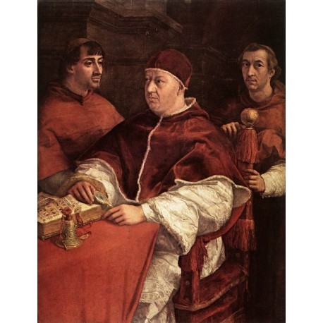 458x458 Pope Leo X With Cardinals Giulio De Medici And Luigi De Rossi By - Pope Leo X Painting