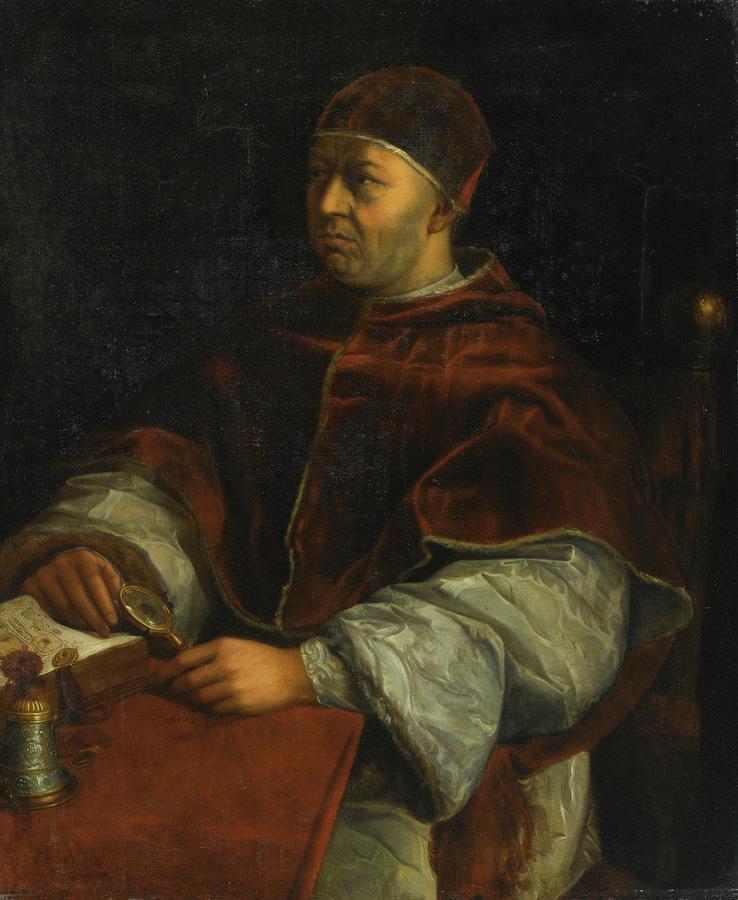 738x900 Portrait Of Pope Leo X Painting By Motionage Designs - Pope Leo X Painting