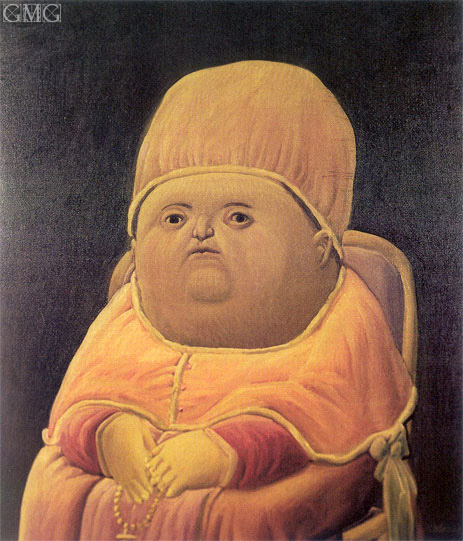 463x541 Portrait Of Pope Leo X (After Raphael) Botero Painting - Pope Leo X Painting