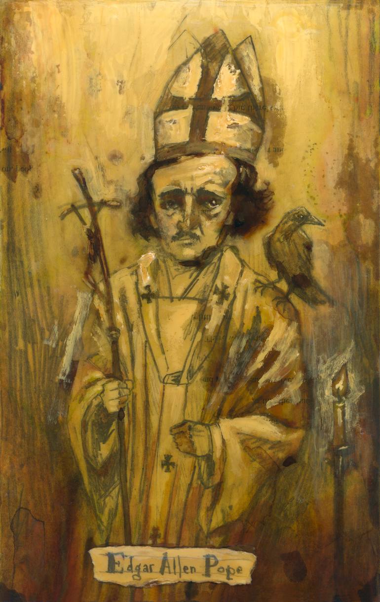 770x1219 Saatchi Art Edgar Allen Pope Painting By Jeff Faerber - Pope Painting