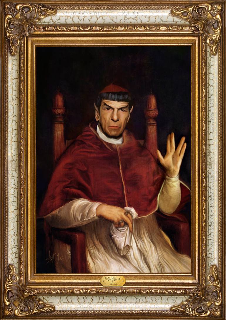 770x1090 Saatchi Art Pope Spock Painting By Ant Fox - Pope Painting
