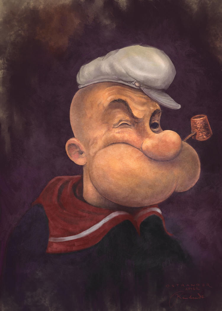 750x1050 Tdp Popeye, Sorry Rembrandt By Ostrander - Popeye Painting