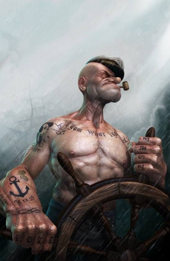 549x842 Bad Ass Popeye Painting Eye Candy! Paintings - Popeye Painting