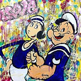 270x270 Olive Amp Popeye By Kiko, 2018 Painting Artsper (273046) - Popeye Painting