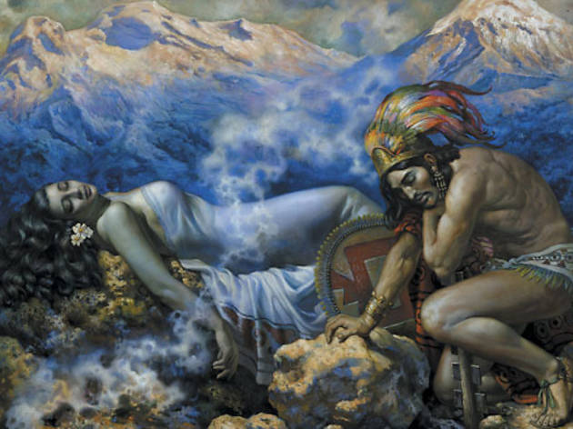 630x472 Ubiquitous Mexican Restaurant Art What's Up With That - Popocatpetl And Iztacchuatl Painting