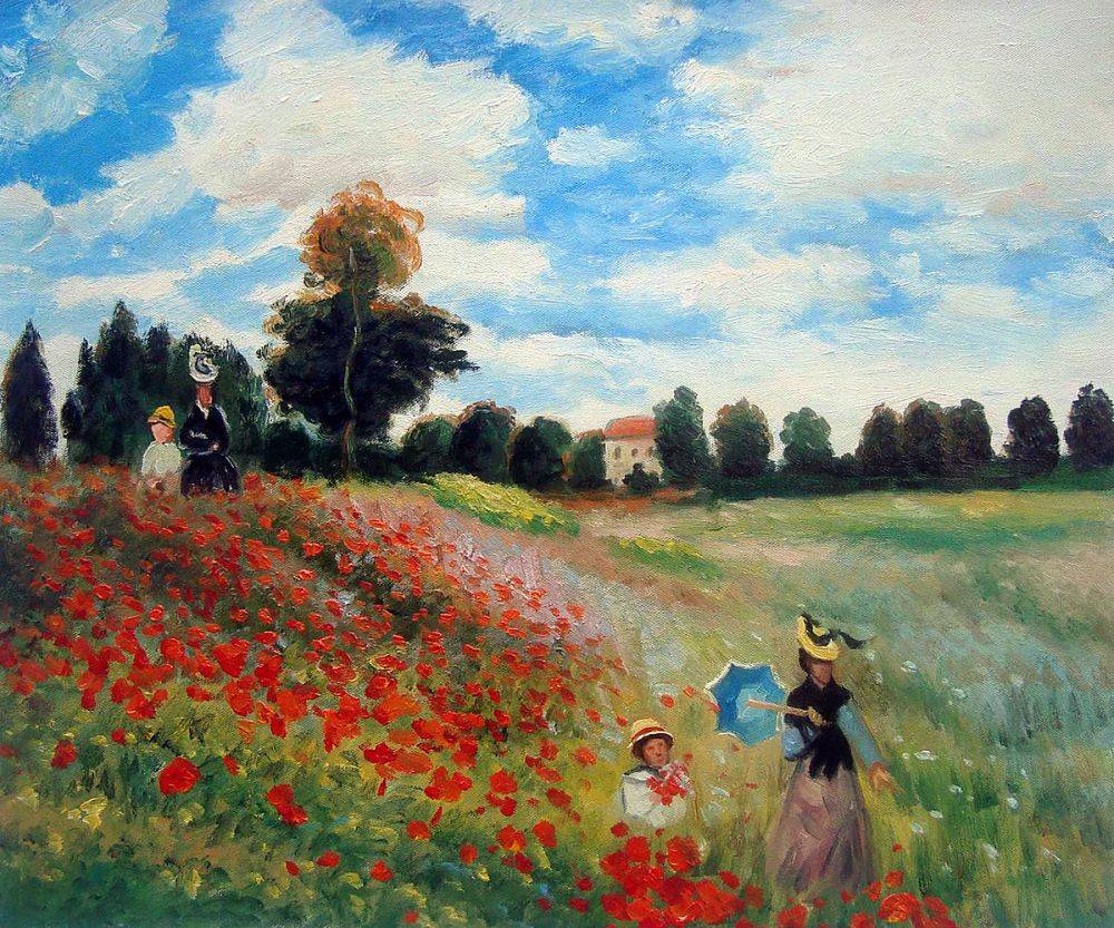 1000x833 Poppy Field In Argenteuil - Poppy Field Painting